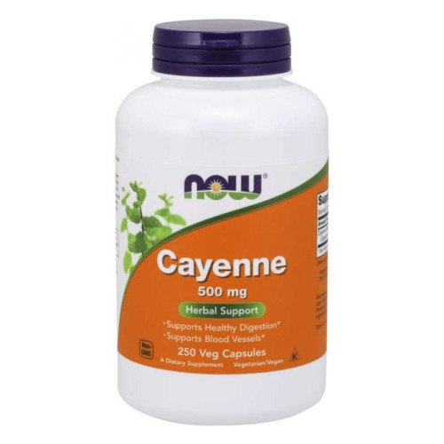 Cayenne  Pieprz kajeński 500 mg 250 kapsułek NOW FOODS