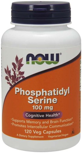 Phosphatidyl Serine  Fosfatydyloseryna 100 mg 120 kapsułek NOW FOODS