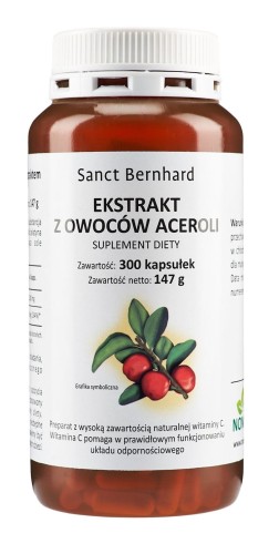 Acerola ekstrakt 300 kapsułek Kräuterhaus Sanct Bernhard KG