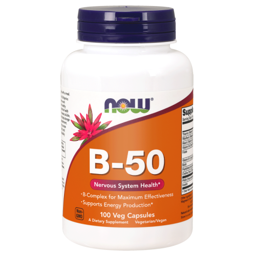 Witamina B50  Kompleks Witamin B 100 kapsułek NOW FOODS
