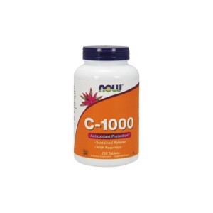 Witamina C 1000 mg o przedłużonym uwalnianiu 250 tabletek NOW FOODS