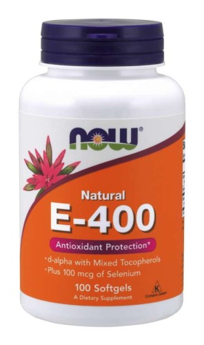 Witamina E 400 IU i Selen 100 mcg 100 kapsułek NOW FOODS