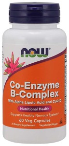 CoEnzyme BComplex Kompleks Witamin z grupy B i Kwas alfa liponowy i Koenzym Q10 60 kapsułek NOW FOODS