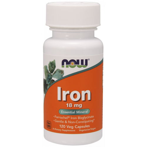 Iron  Chelat Żelaza 120 kapsułek NOW FOODS