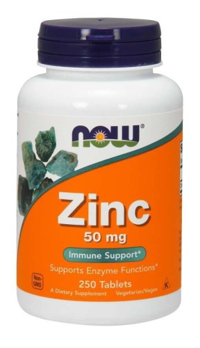 Cynk 50 mg  Glukonian Cynku 250 tabletek NOW FOODS