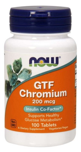 GTF Chromium  Chrom GTF 200 mcg 100 tabletek NOW FOODS