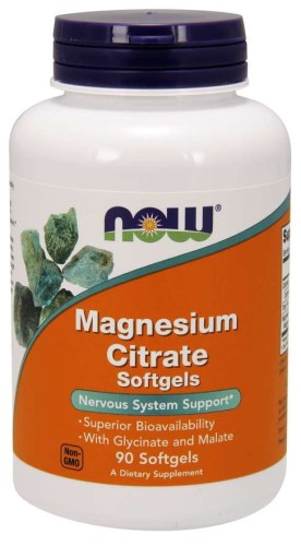 Magnesium Citrate  Cytrynian Magnezu 90 kapsułek NOW FOODS