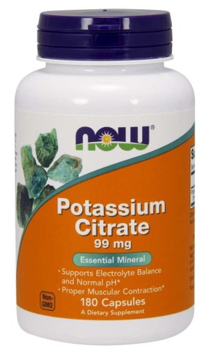 Potassium Citrate  Cytrynian Potasu 99 mg 180 kapsułek NOW FOODS