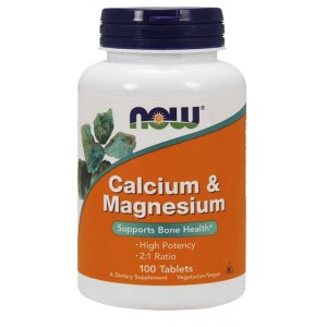 Calcium & Magnesium 2:1  Wapń i Magnez 100 tabletek NOW FOODS