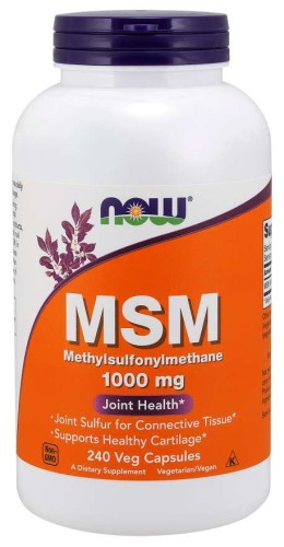 Siarka MSM  Metylosulfonylometan 1000 mg 240 kapsułek NOW FOODS