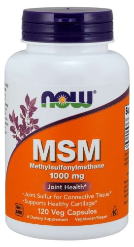 Siarka MSM  Metylosulfonylometan 1000 mg 120 kapsułek NOW FOODS