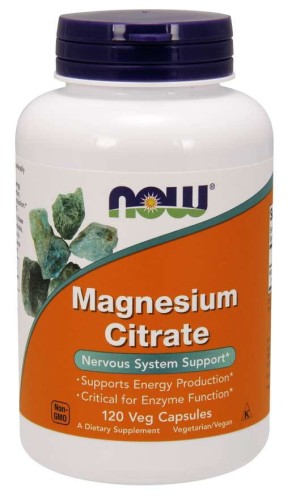 Magnesium Citrate  Magnez 120 kapsułek NOW FOODS