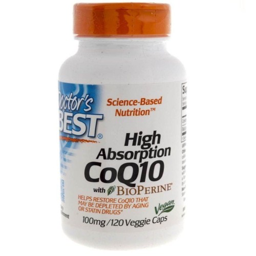 Koenzym Q10 100 mg i Piperyna BioPerine  Vegan 120 kapsułek Doctor's Best