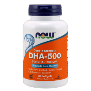 DHA  500 DHA 250 EPA Kwas dokozaheksaenowy 500 mg 90 kapsułek NOW FOODS