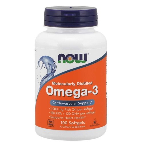Omega 3  DHA 120 mg i EPA 180 mg 200 kapsułek NOW FOODS
