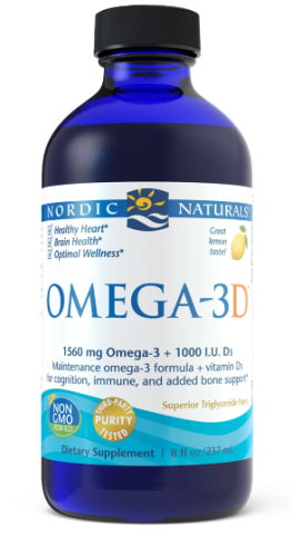 Nordic Naturals Omega 3 z witaminą D3 1560 mg smak cytrynowy 237 ml