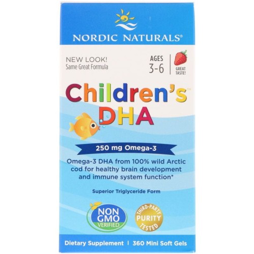 Childrens DHA 250 mg 360 kapsułek Nordic Naturals
