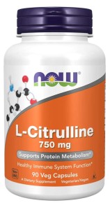 LCitrulline  LCytrulina 750 mg 90 kapsułek NOW FOODS