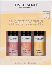 The Little Box of Happiness  Zestaw olejków eterycznych rollon na lepsze samopoczucie 3 x 10 ml Tisserand Aromatherapy