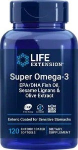 Super Omega-3 EPA/DHA z Lignanami Sezamowymi i Ekstraktem z Oliwek 120 kapsułek Life Extension