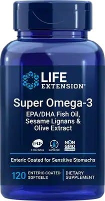 Super Omega-3 EPA/DHA z Lignanami Sezamowymi i Ekstraktem z Oliwek 120 kapsułek Life Extension
