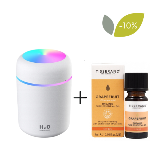 Zestaw Dyfuzor do olejków Appio kolor biały + Olejek Grejpfrutowy Grapefruit Organic   9 ml TISSERAND