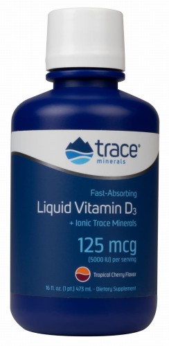 Płynna witamina D3 Liquid Vitamin D3  smak wiśniowo-cytrusowy TRACE MINERALS (473 ml)