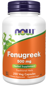 Kozieradka Fenugreek  500 mg 250 kapsułek NOW FOODS