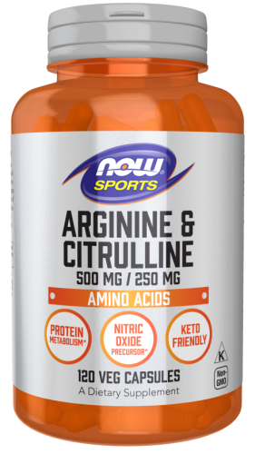 Arginina i Cytrulina L-Arginine + L-Citrulline  120 kapsułek NOW FOODS Sports
