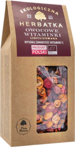 HERBATKA LIOFILIZOWANA OWOCOWE WITAMINKI BIO 80 g - DARY NATURY