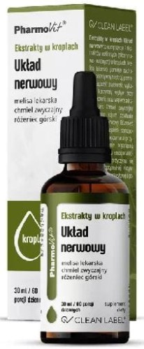 Ekstrakty W Kroplach Na Układ Nerwowy Bezglutenowe 30 Ml - Pharmovit (Clean Label)