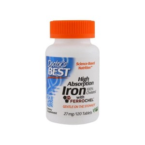 Iron 27 mg  Żelazo 120 tabletek Doctor's Best