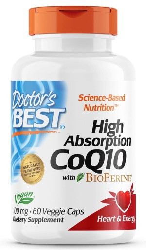 Koenzym Q10 100 mg i Piperyna BioPerine  Vegan 60 kapsułek Doctor's Best