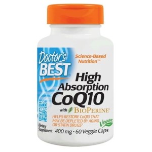 Koenzym Q10 400 mg i Piperyna BioPerine  Vegan 60 kapsułek Doctor's Best