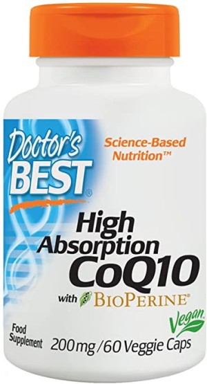 Koenzym Q10 200 mg i Piperyna BioPerine  Vegan 60 kapsułek Doctor's Best