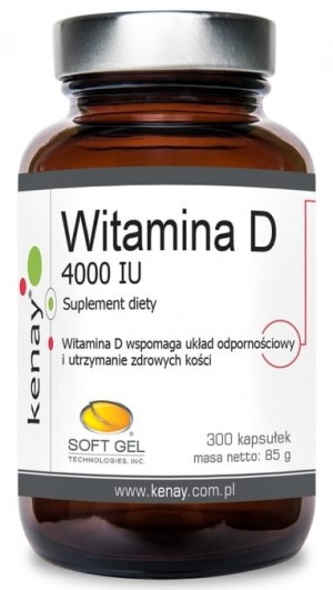Witamina D3 4000 IU 300 kapsułek KENAY