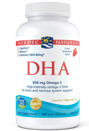 DHA Omega3 Oil 180 kapsułek Nordic Naturals
