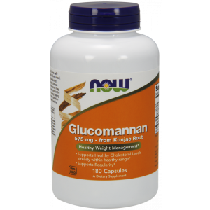Glucomannan Glukomannan 575 mg  Konjac Root 180 kapsułek NOW FOODS