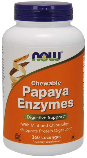 Enzym Papaina 2000 USP  Papaya Enzymes 360 tabletek NOW FOODS