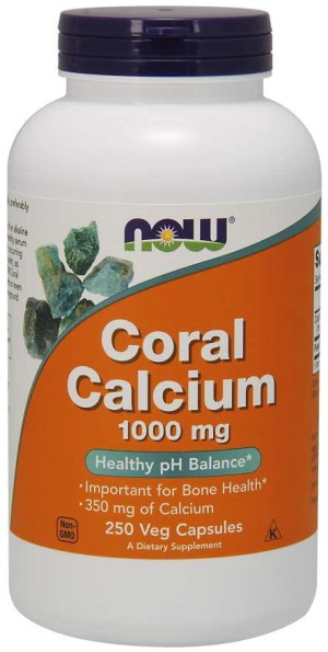 Wapno Koralowe Coral Calcium  Wapno z Koralowca 1000 mg 250 kapsułek NOW FOODS