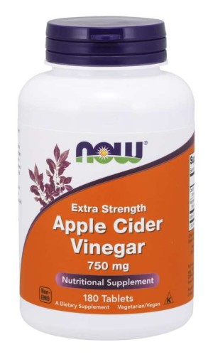 Apple Cider Vinegar  Ocet Jabłkowy 750 mg 180 tabletek NOW FOODS