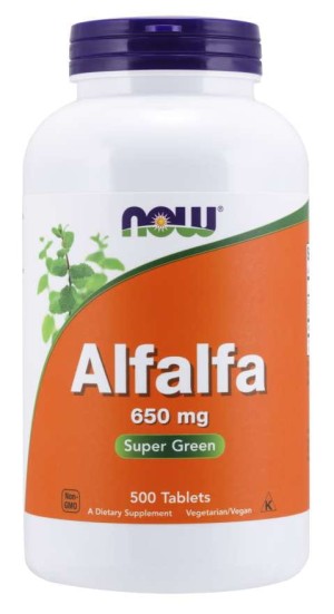 Alfalfa  Lucerna Siewna 650 mg 500 tabletek NOW FOODS