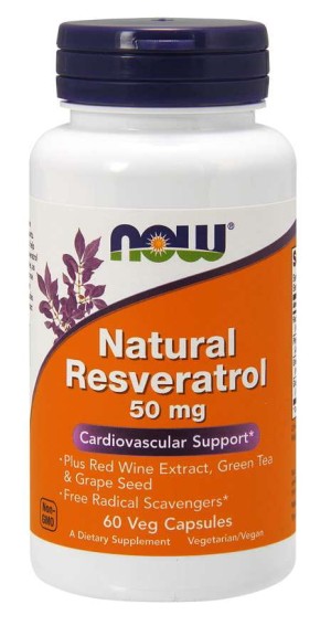 Natürliches Resveratrol 50 MG 60 Kapseln NOW FOODS