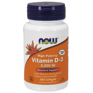 Witamina D3 2000 IU 240 kapsułek NOW FOODS