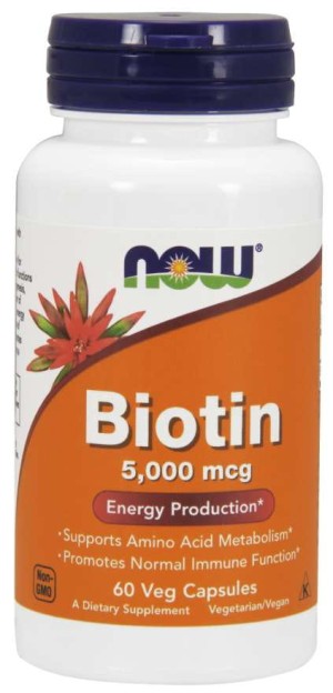 Biotyna  Biotin 5000 mcg 60 kapsułek NOW FOODS