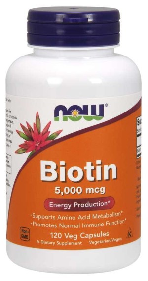 Biotyna  Biotin 5000 mcg 120 kapsułek NOW FOODS