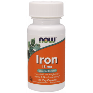 Iron  Chelat Żelaza 120 kapsułek NOW FOODS