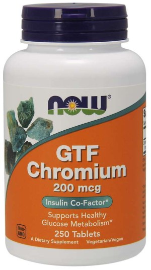 GTF Chromium  Chrom GTF 200 mcg 250 tabletek NOW FOODS