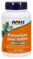 Potassium plus Iodine  Potas i Jod 180 tabletek NOW FOODS