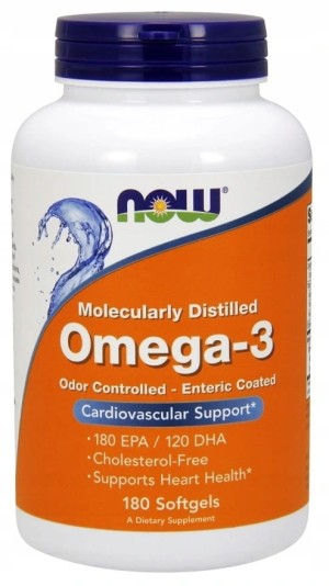 Omega3 Molecularly Distilled 180 kapsułek NOW FOODS